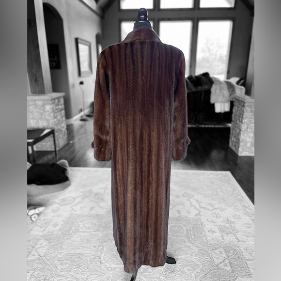 2XL + Mahogany Mink Fur Coat Real Fur Genuine Fur Unisex XXL Sable - Picture 5 of 15